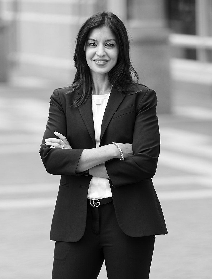 Black and white picture of Monica Shah